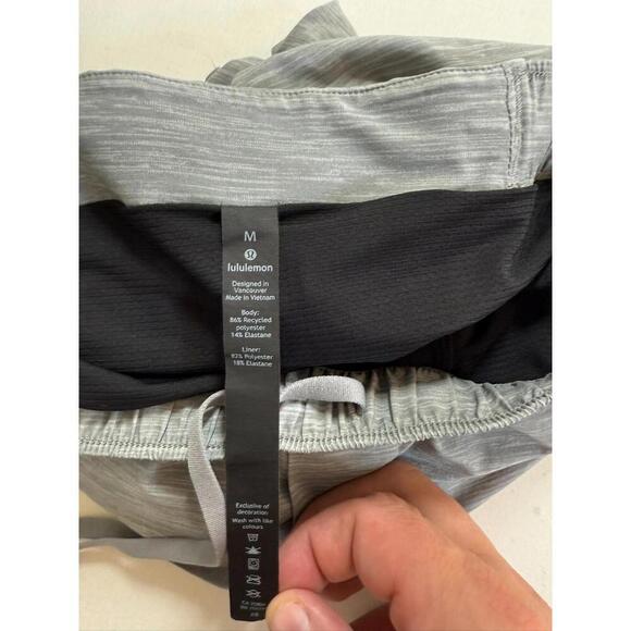 Lululemon *w/ Pulltag* Surge Shorts Men’s Size Medium Gray 6" Lined Gym Stretch - Picture 4 of 6